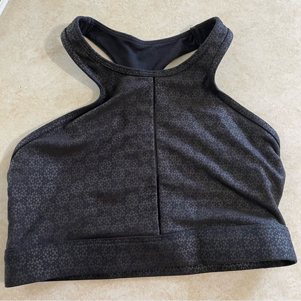 Zyia active  flower power sport bra women’s size XS charcoal gray black